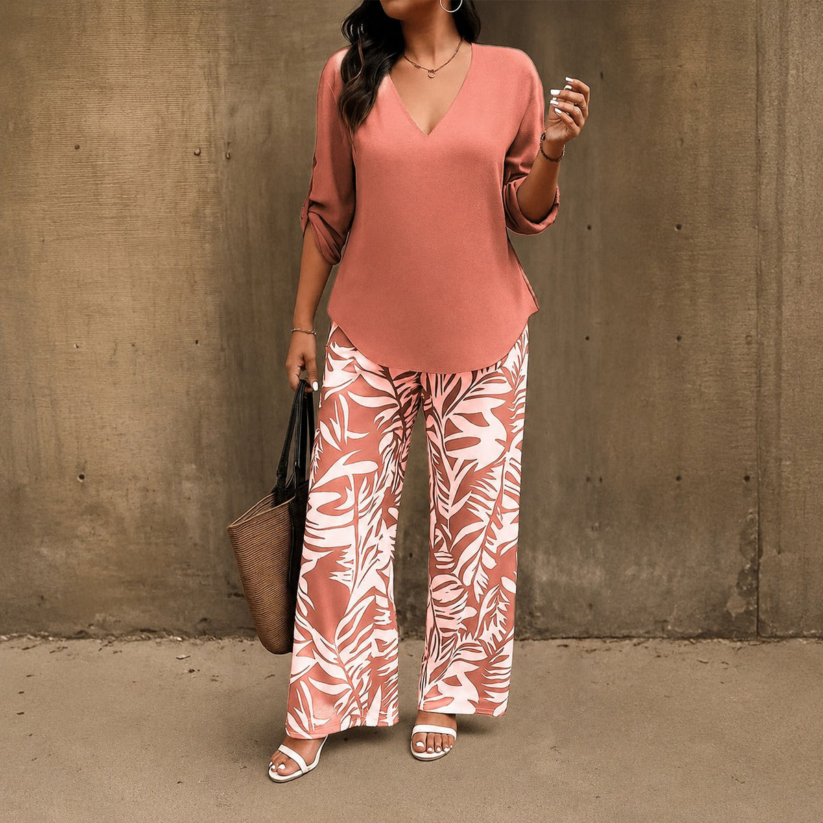 Bellariva™ Set mit Gemusterter Hose und Leichter Bluse