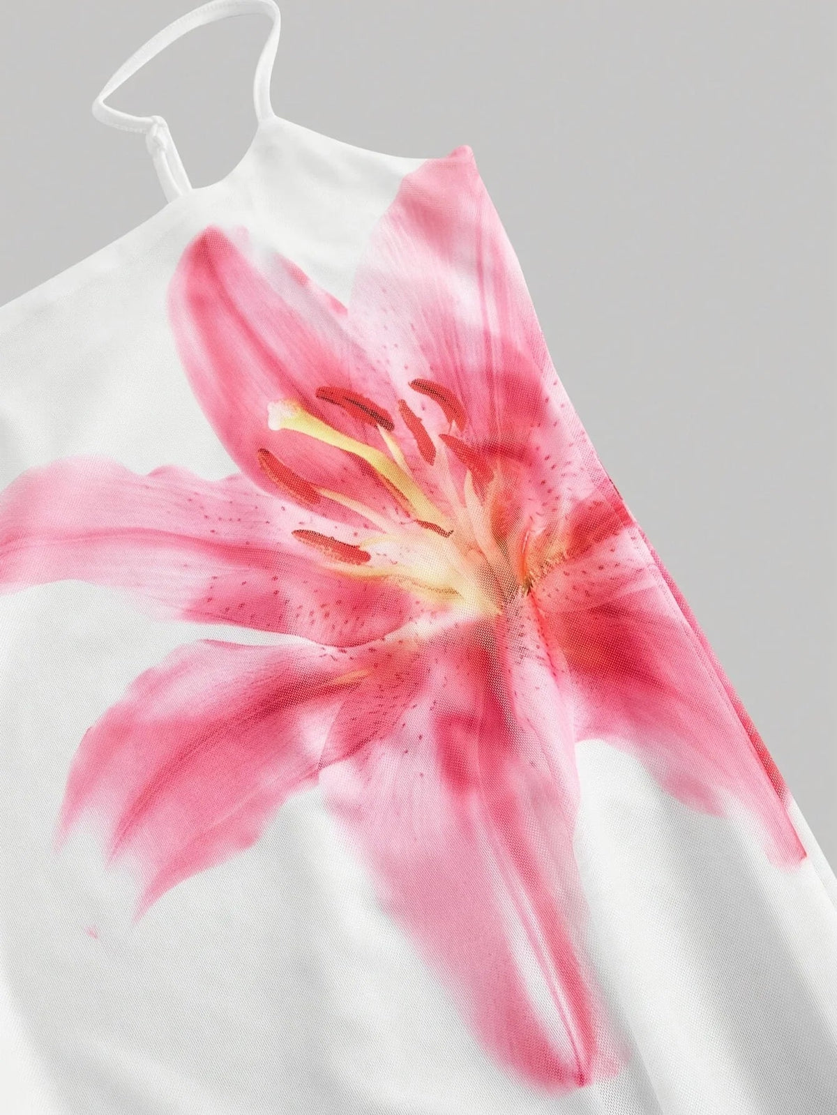Damen figurbetontes Midikleid mit eckigem Ausschnitt und Blumenprint