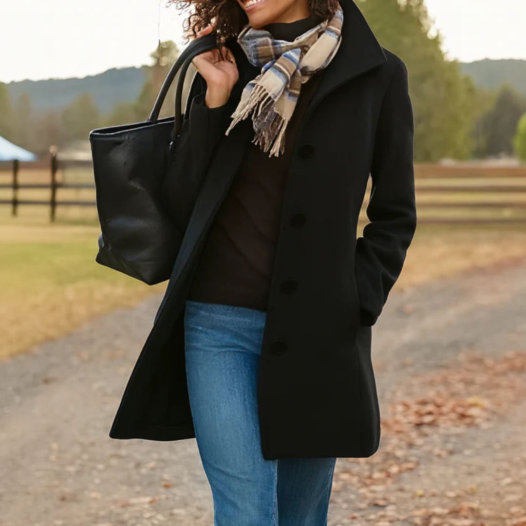 Wintermantel Damen | Hochstellkragen & Eingrifftaschen