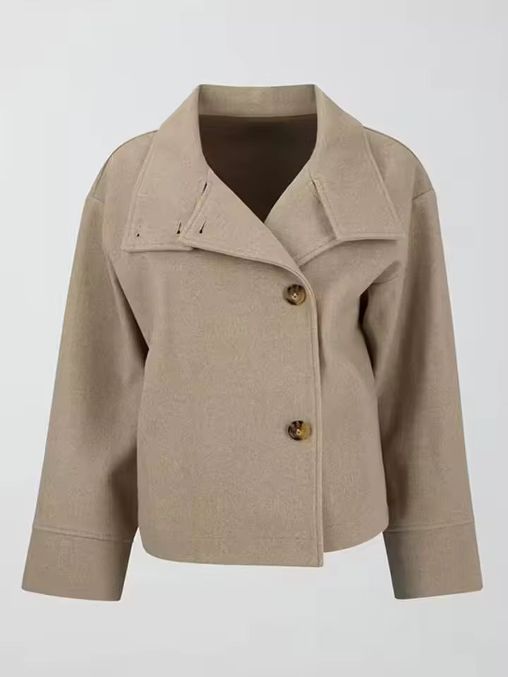 Drune | Damen Kurzer Übergröße Trenchcoat für Den Herbst