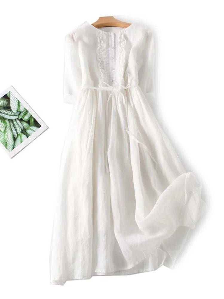Lithumi - Maxikleid Aus Leinen