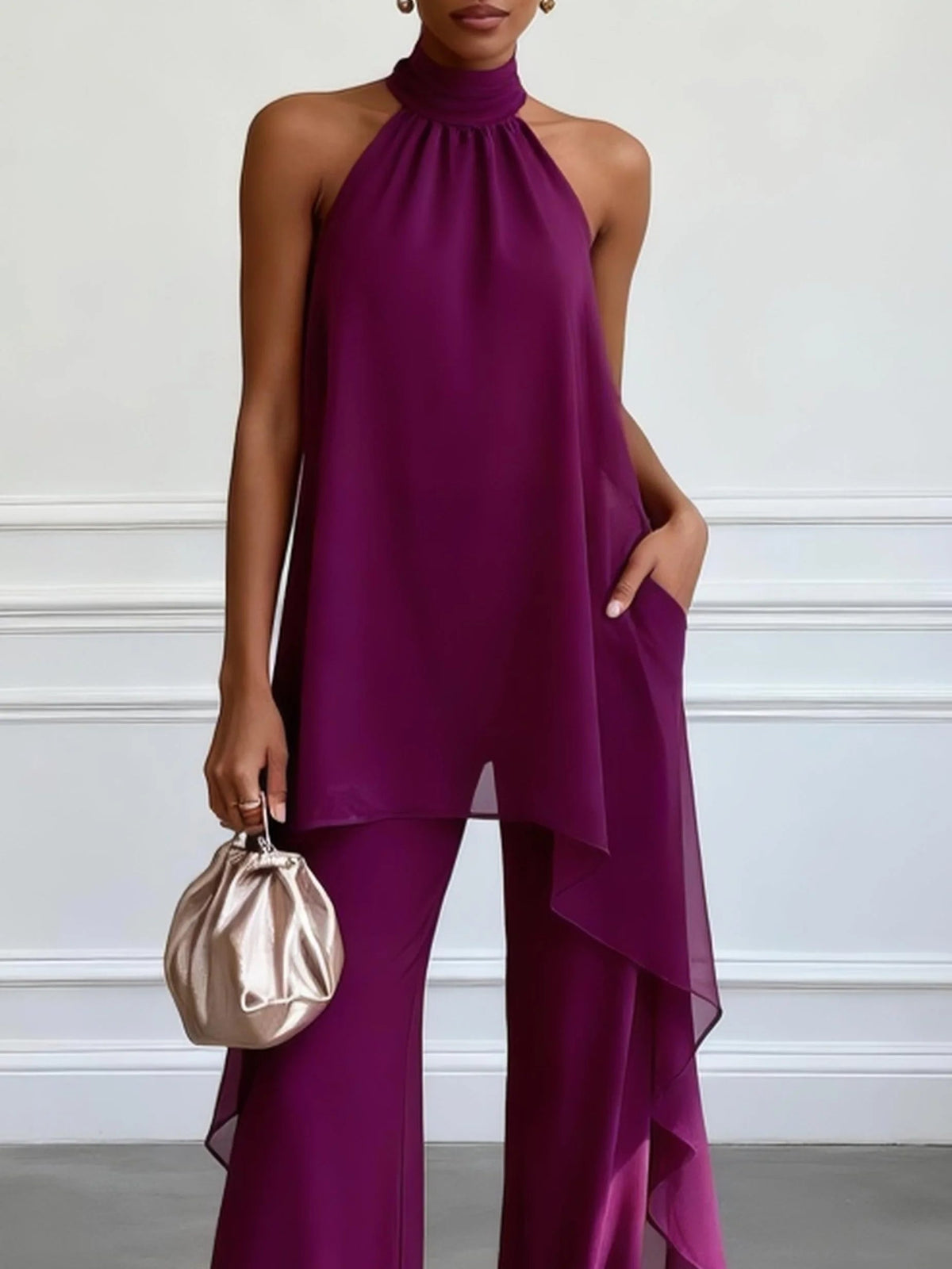 Viola | Elegantes Ensemble mit Haltertop und Hose