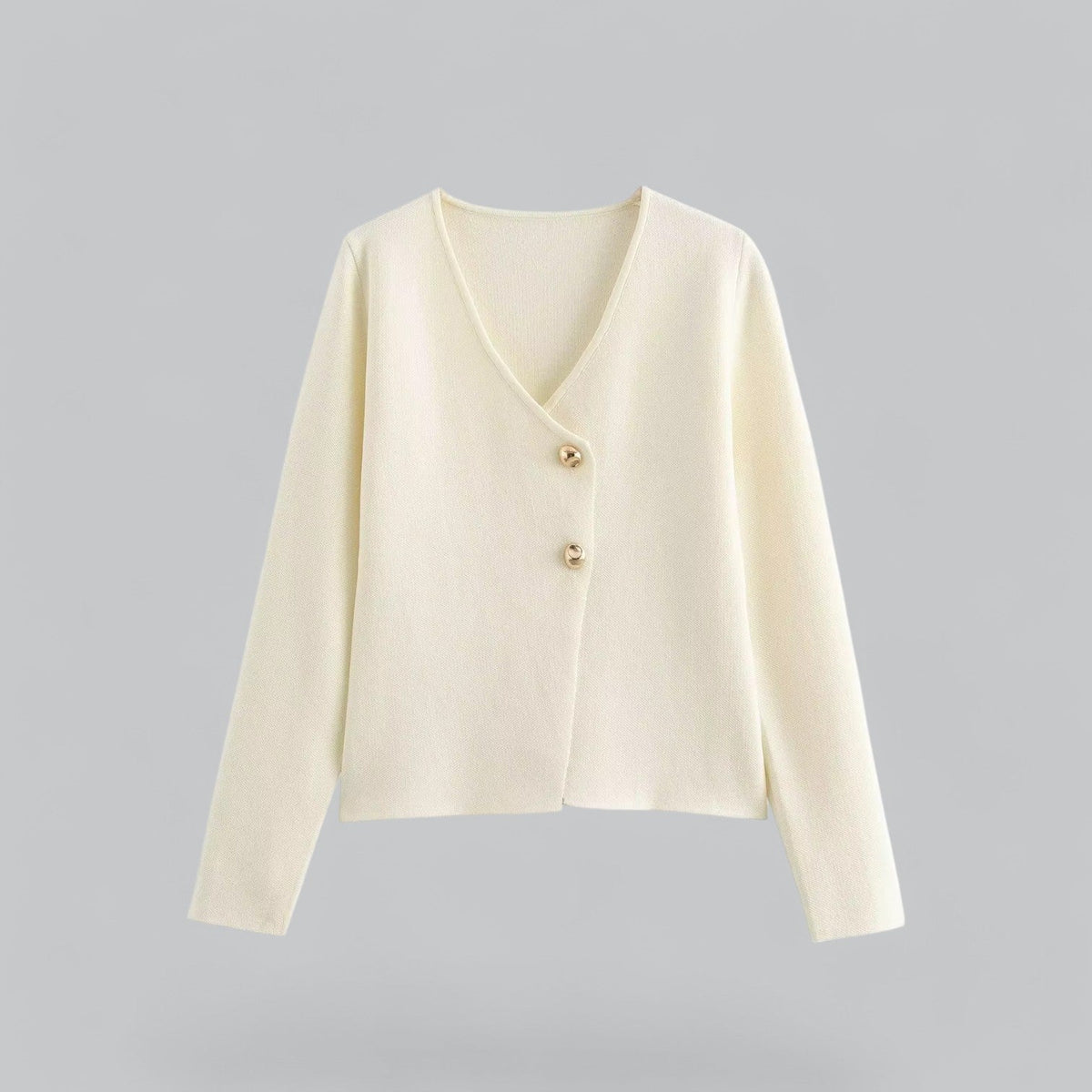 Annika | Damen Frühlings Minimalistischer Cardigan Mit Knöpfen