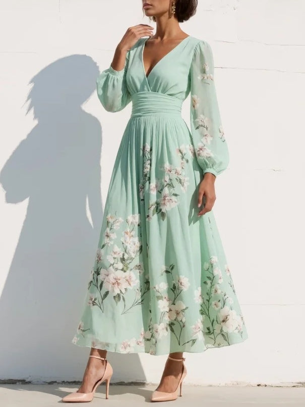 Evalyn – Maxikleid Aus Plissiertem Chiffon