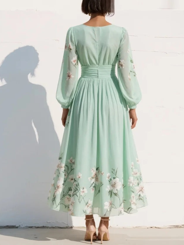 Evalyn – Maxikleid Aus Plissiertem Chiffon