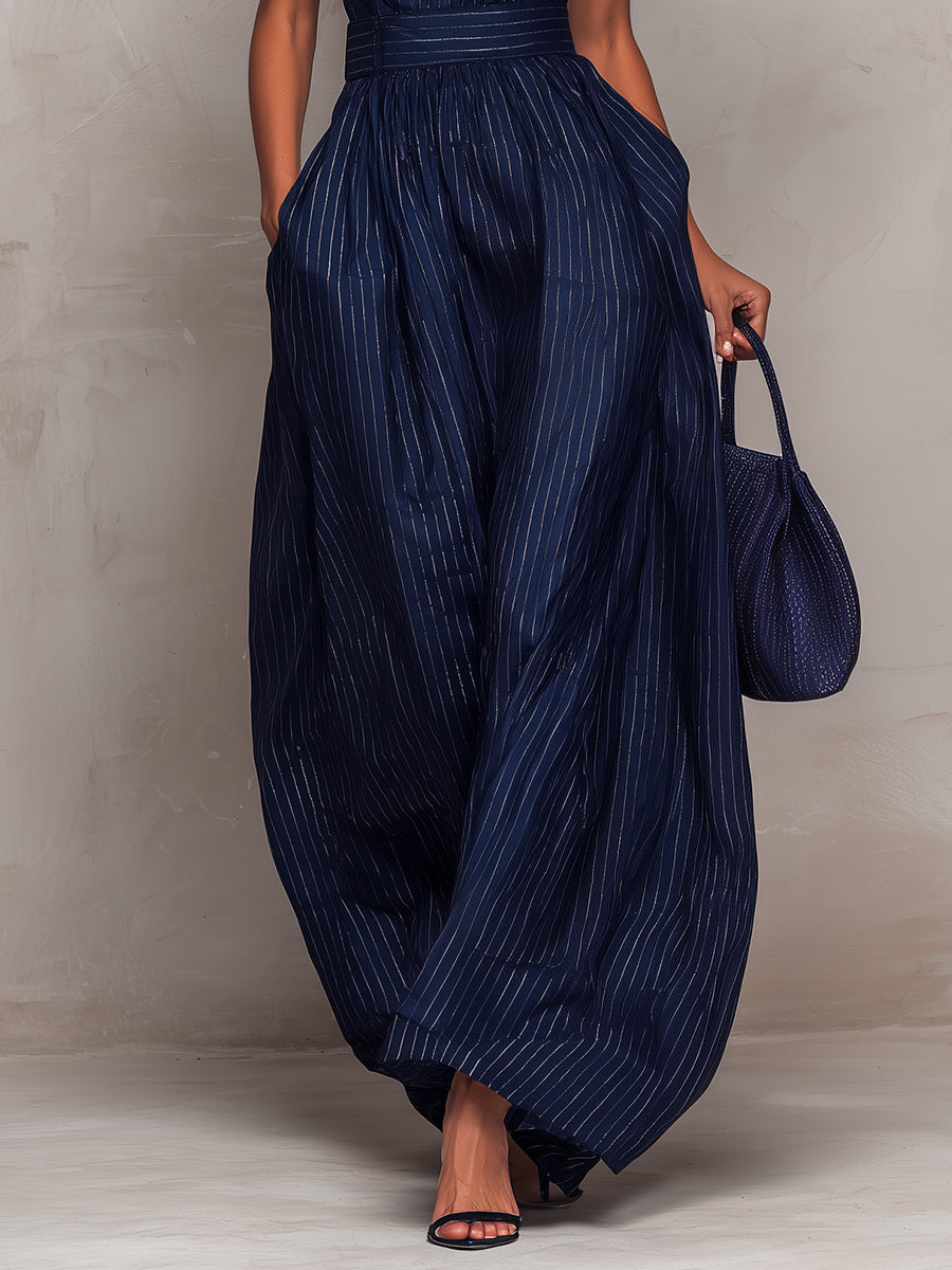 Iskra - Jumpsuit mit hohem Kragen und weitem Beinverlauf