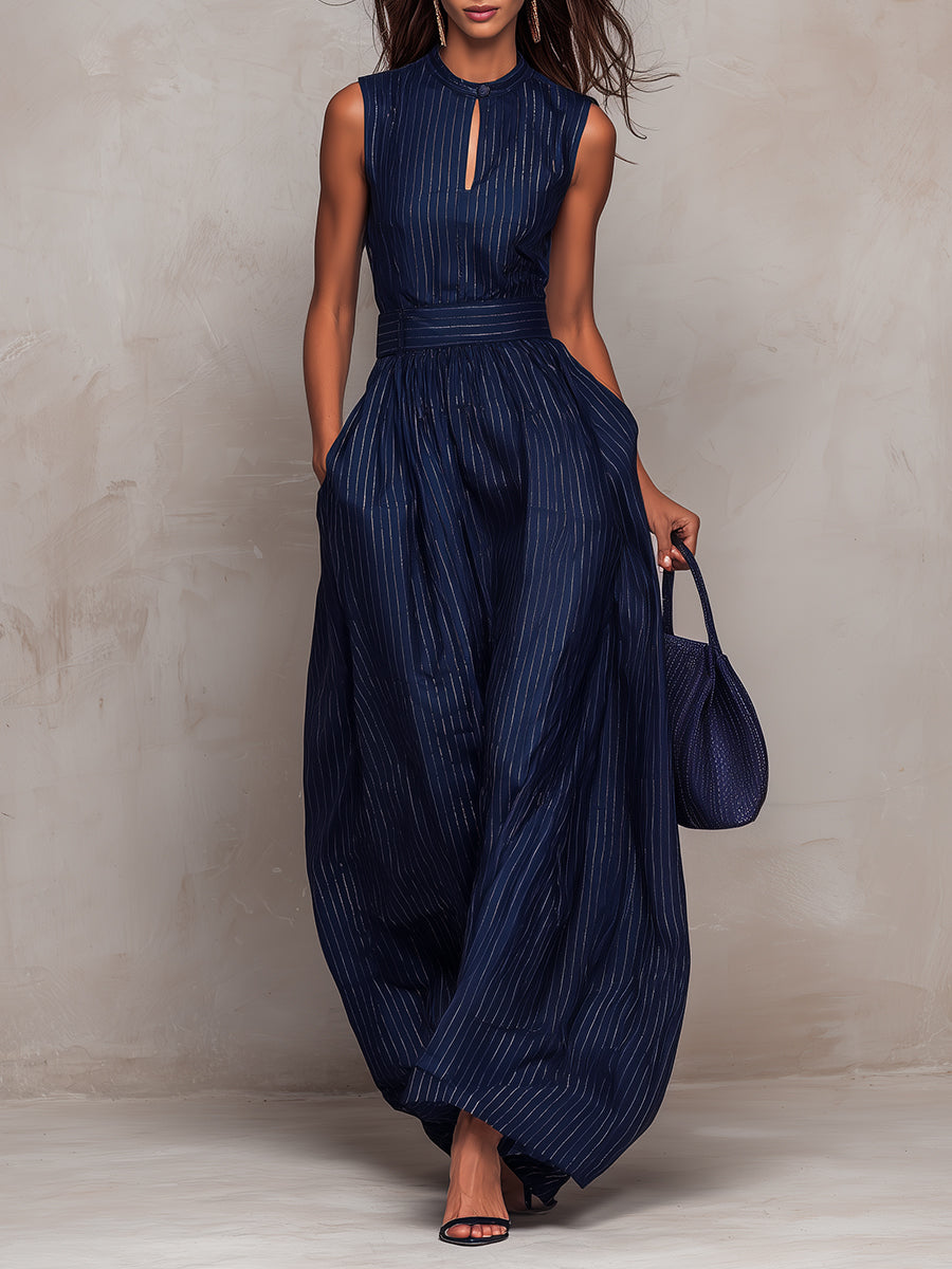 Iskra - Jumpsuit mit hohem Kragen und weitem Beinverlauf