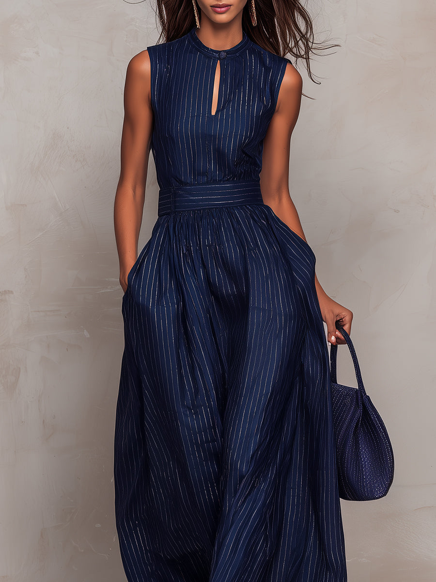 Iskra - Jumpsuit mit hohem Kragen und weitem Beinverlauf