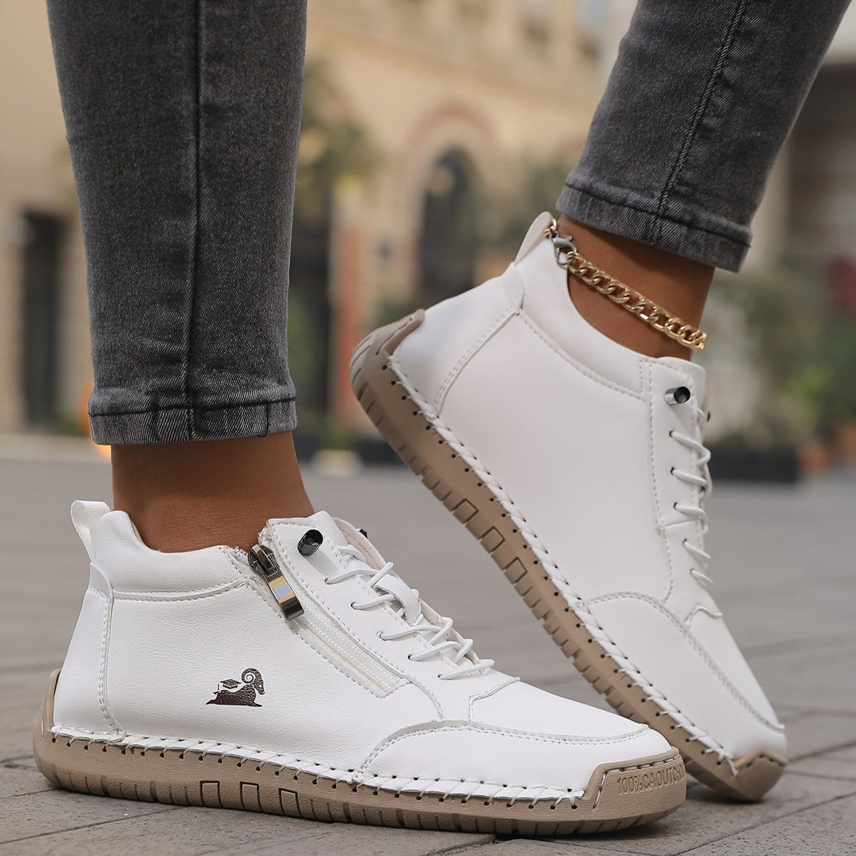 Bettina  | Damen Bequeme Schnürschuhe mit Reißverschluss