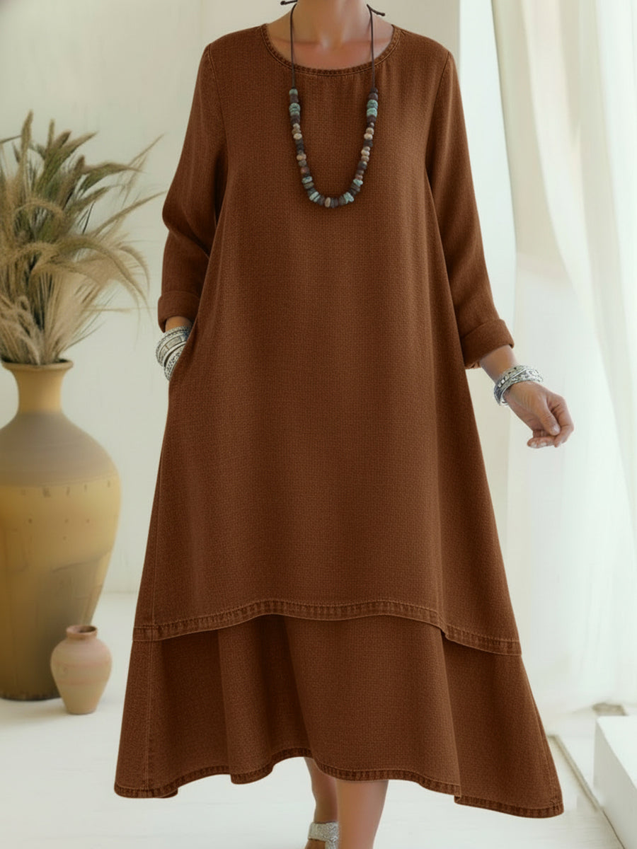 Petra | Zeitlos elegantes Midi-Kleid sanft fließend