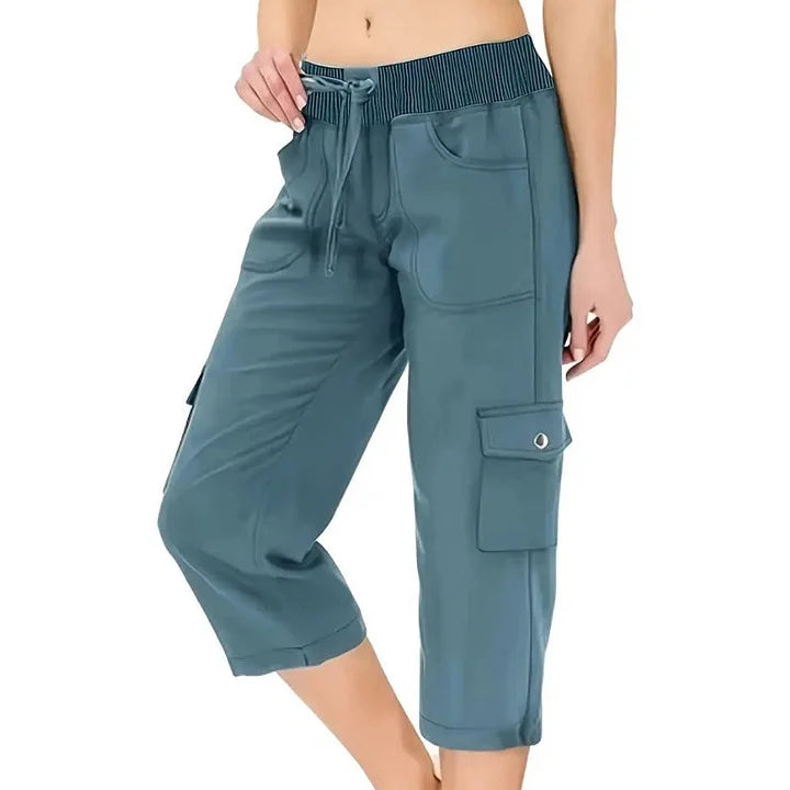 Mileni - Bequeme Caprihose Mit Hoher Taille Und Praktischen Taschen