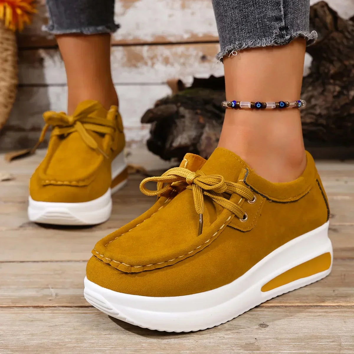 Adeline | Damen Plateau Schnürsneaker