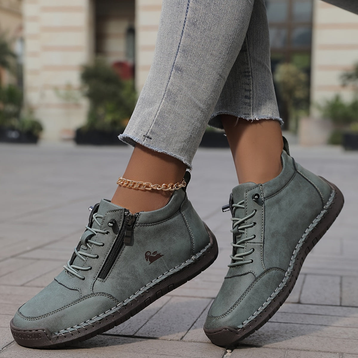 Bettina  | Damen Bequeme Schnürschuhe mit Reißverschluss