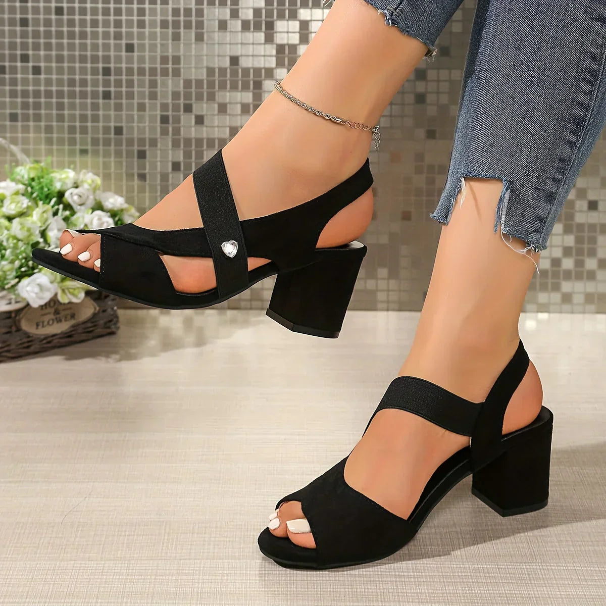 Lurene - Gepolsterte Schuhe mit Blockabsatz