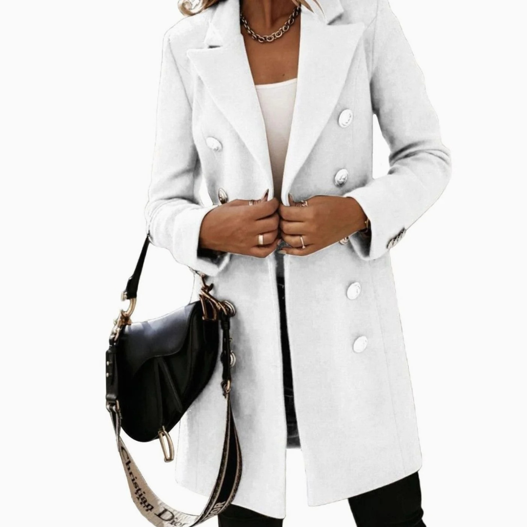 Aileen | Damen Winterjacke mit Knöpfen, Kragen und langram