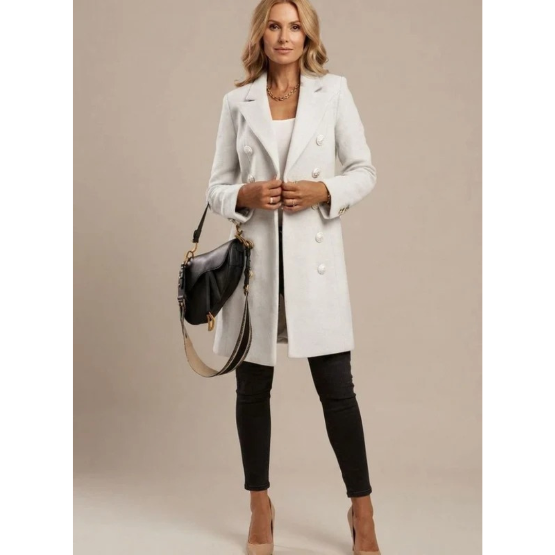 Aileen | Damen Winterjacke mit Knöpfen, Kragen und langram