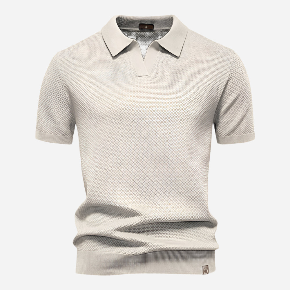 Aldric | Herren Kurzarm Poloshirt mit Strukturmuster