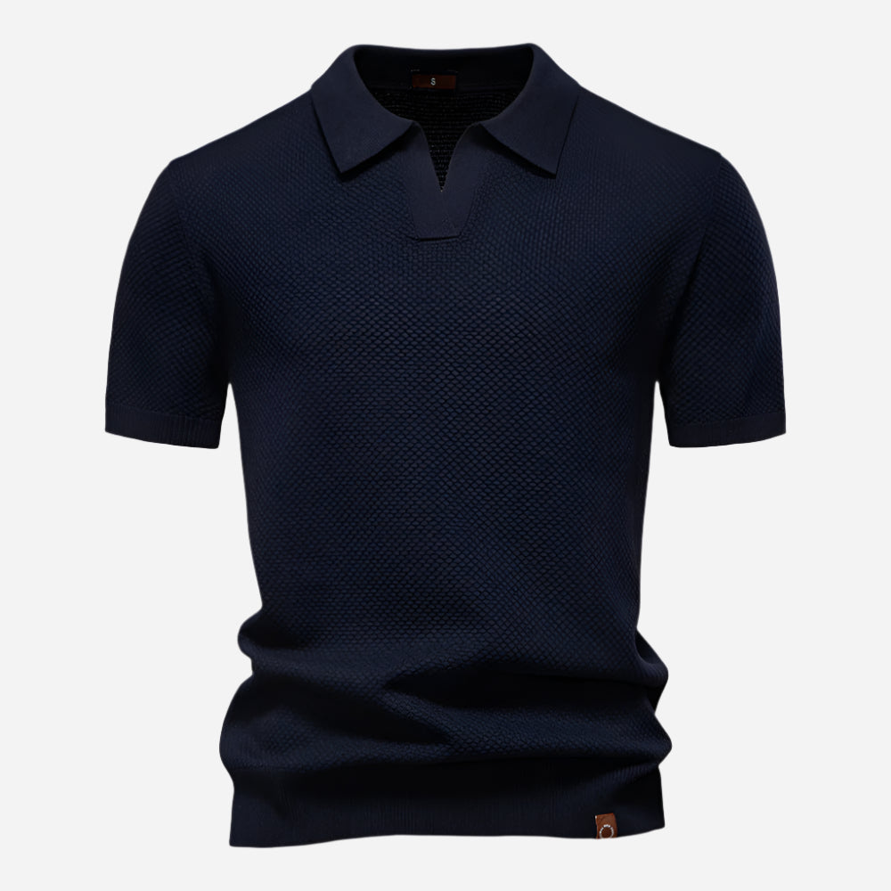 Aldric | Herren Kurzarm Poloshirt mit Strukturmuster