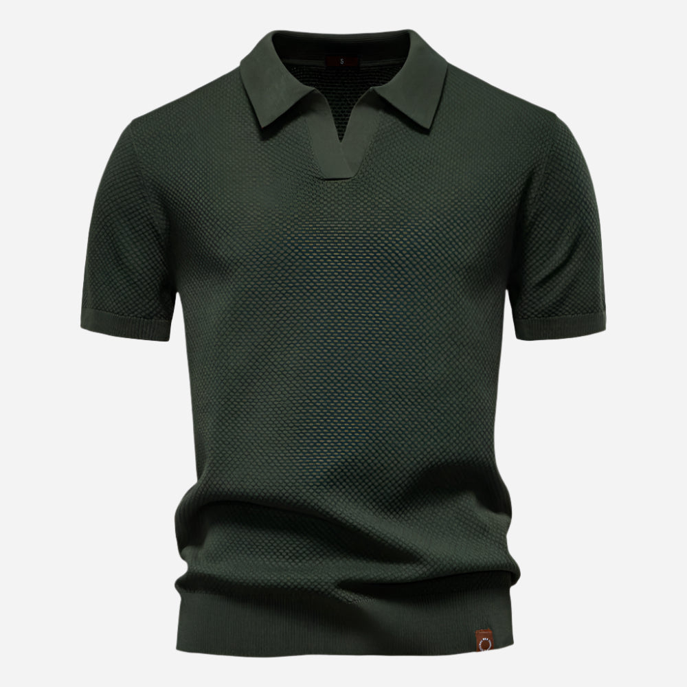 Aldric | Herren Kurzarm Poloshirt mit Strukturmuster