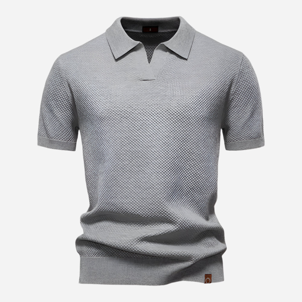Aldric | Herren Kurzarm Poloshirt mit Strukturmuster