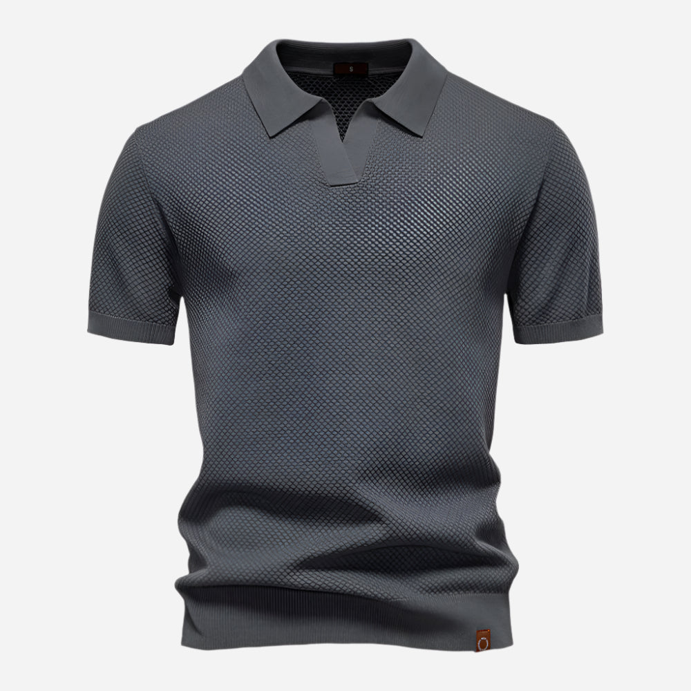 Aldric | Herren Kurzarm Poloshirt mit Strukturmuster