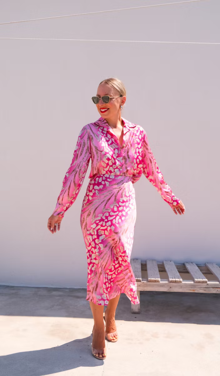 Amara | Damen Paisley Langarm Blusenkleid