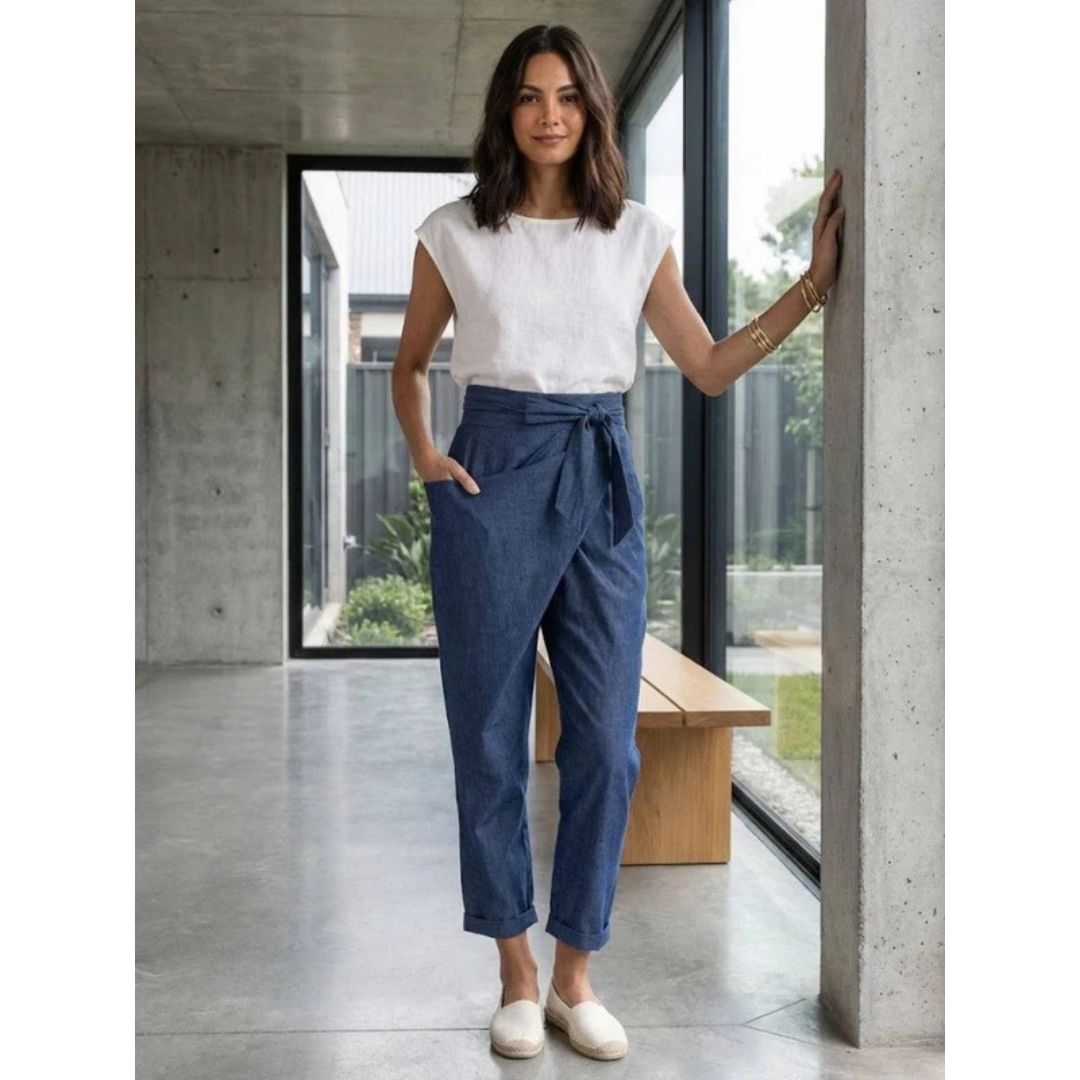 Angelika | Damen Freizeit High Waist Hose