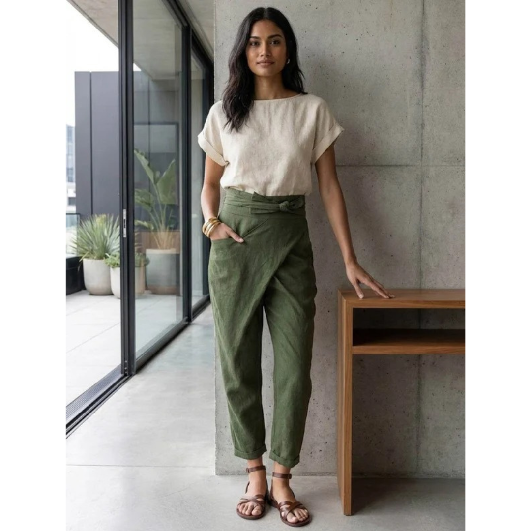 Angelika | Damen Freizeit High Waist Hose
