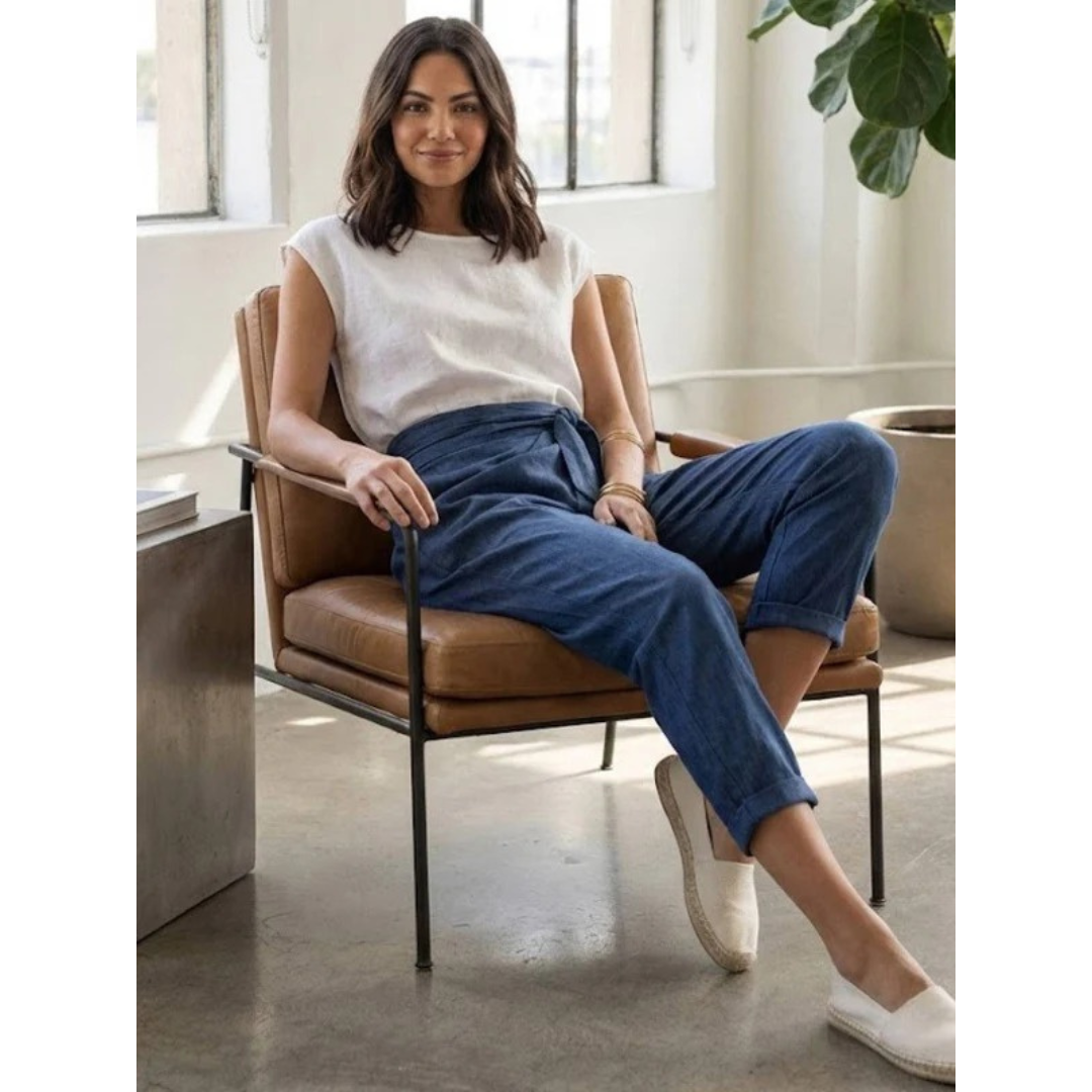 Angelika | Damen Freizeit High Waist Hose