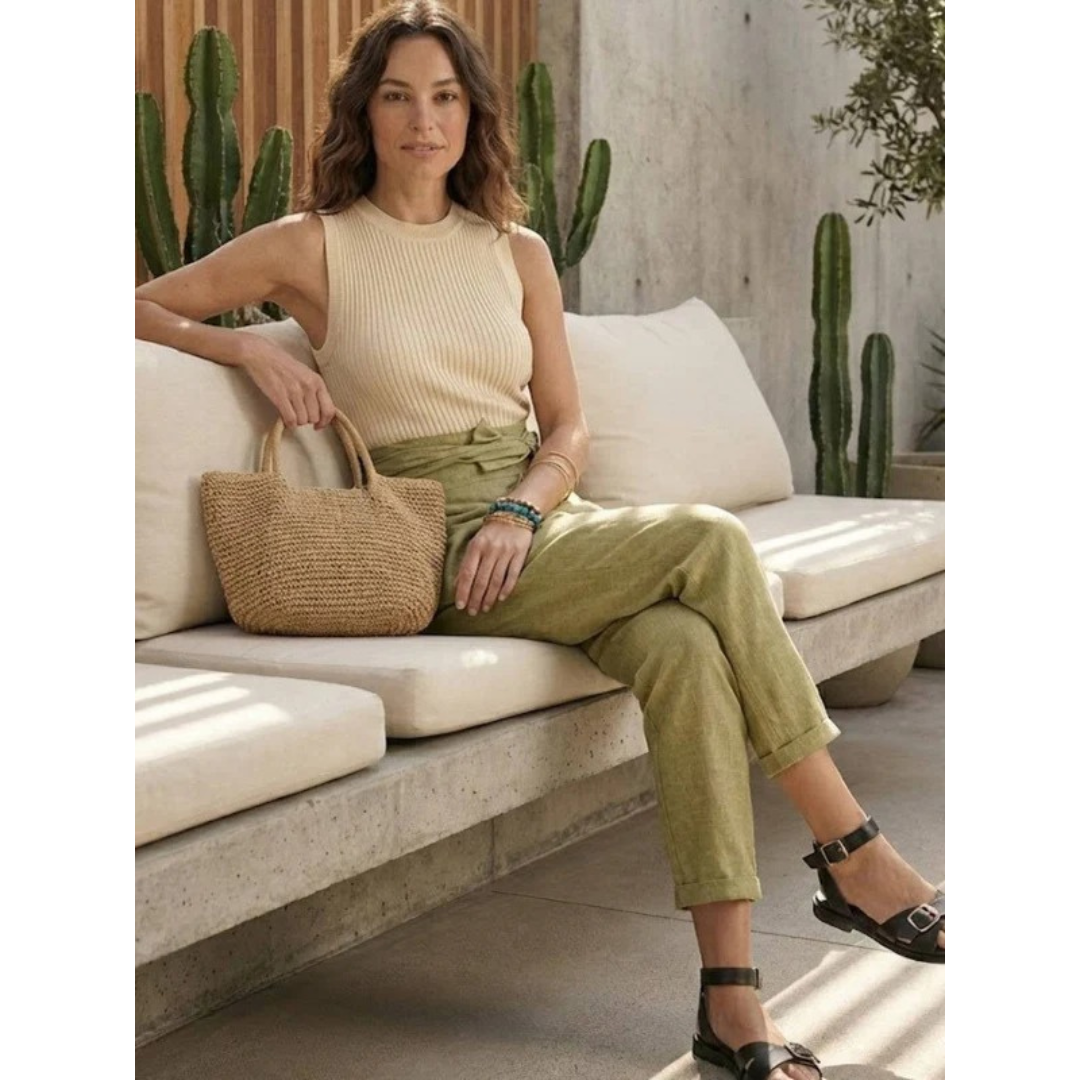 Angelika | Damen Freizeit High Waist Hose