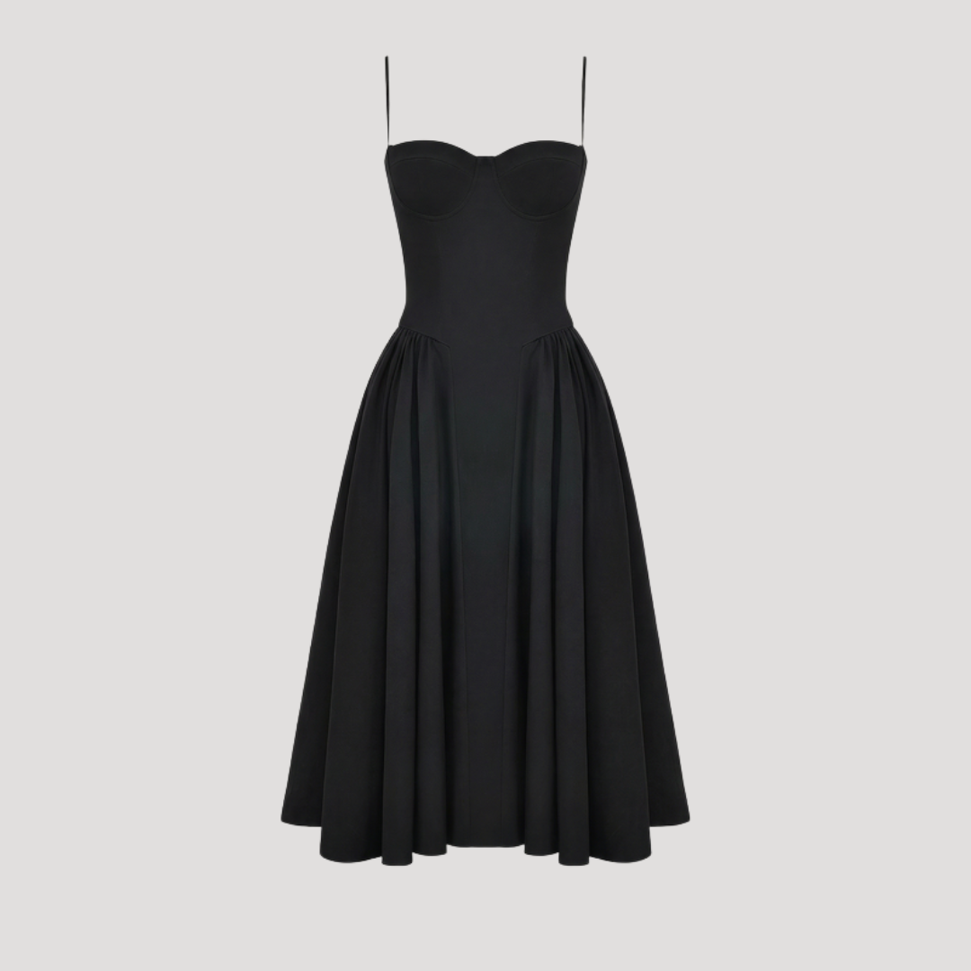 Annelie | Damen Korsett Midi Kleid mit Herzausschnitt