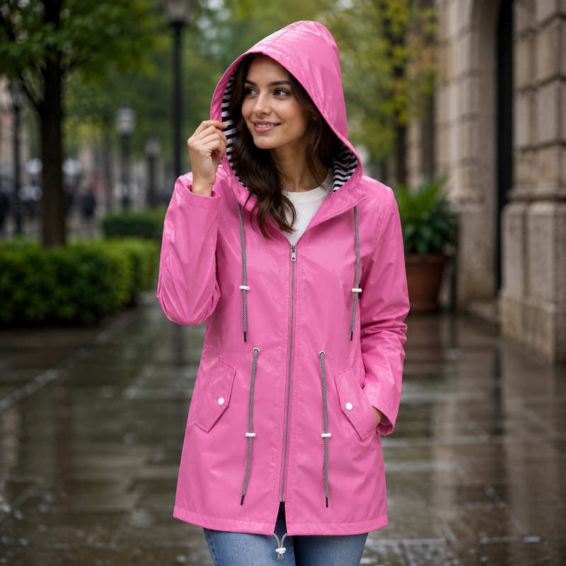 Annelie | Damen Wasserdichte Regenjacke mit Kapuze