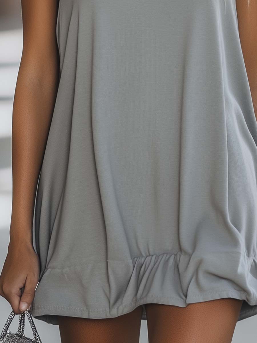 Annelore | Damen Ärmelloses Hoodie Mini Kleid