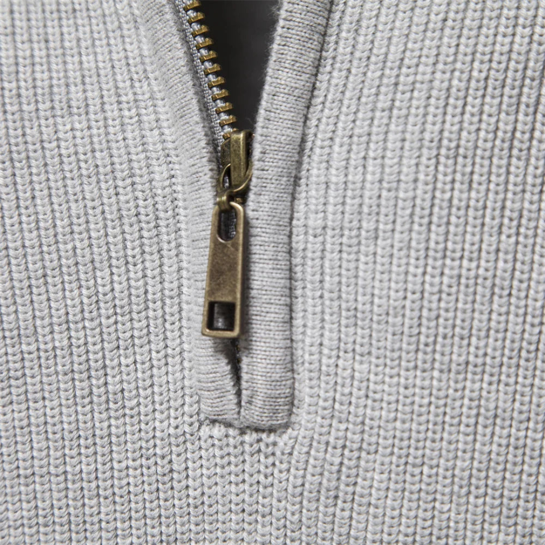 Bartholomäus | Herren Strickpullover mit Troyer-Kragen