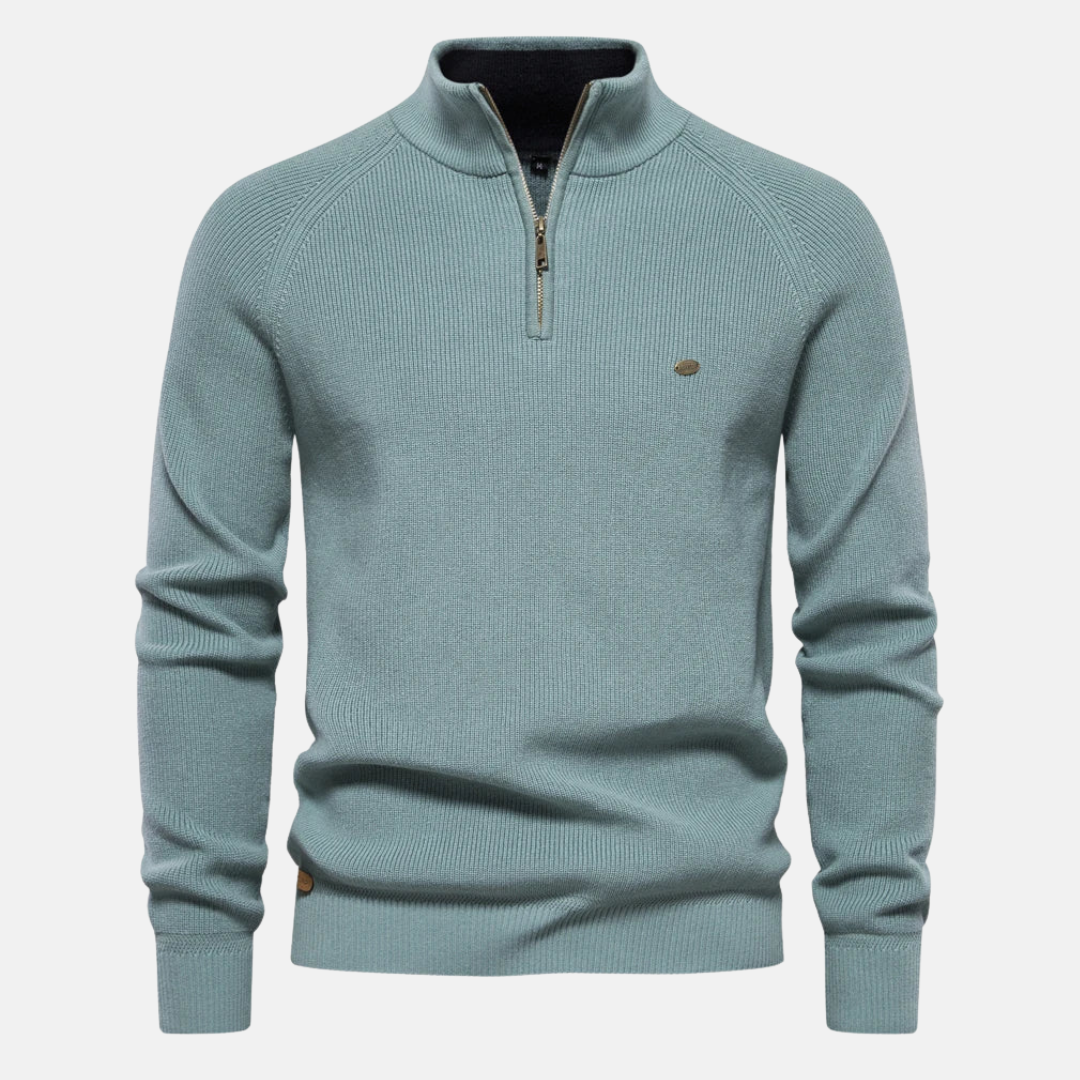 Bartholomäus | Herren Strickpullover mit Troyer-Kragen