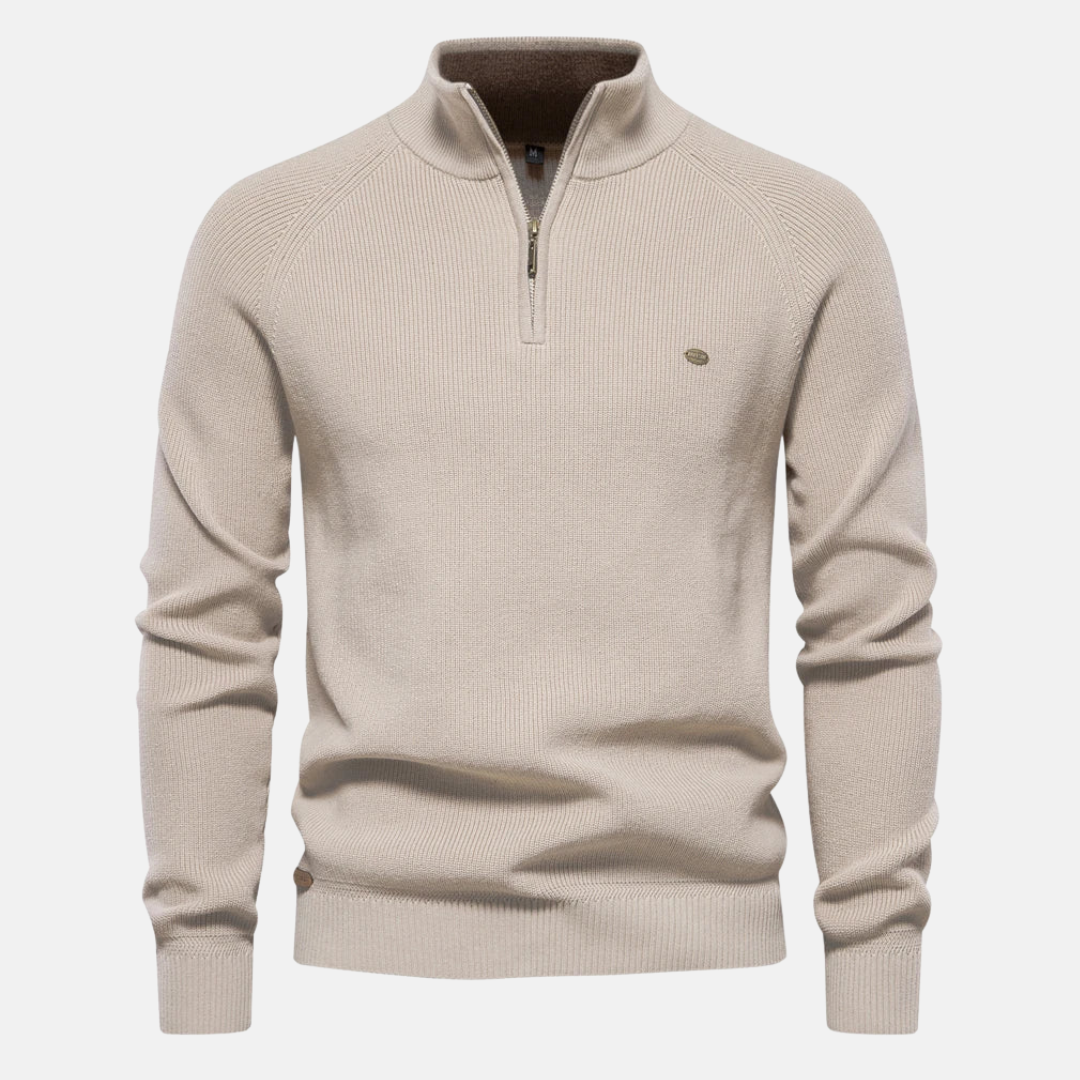 Bartholomäus | Herren Strickpullover mit Troyer-Kragen