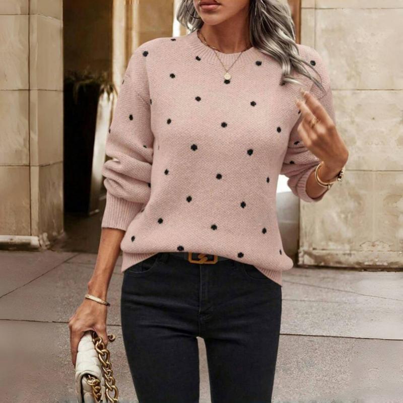 Gergana – Gestrickter Pullover Mit Polka-Punkte
