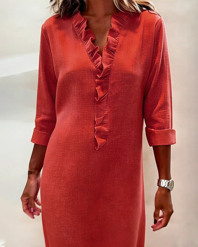 Dorelle - Luftiges Rüschen-Shirtkleid aus Leinen-Mix