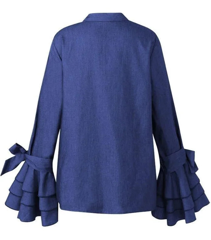 Ursula | Damen Elegante Bluse Volantärmel – Volantärmel Bluse Modern Sommer 2026