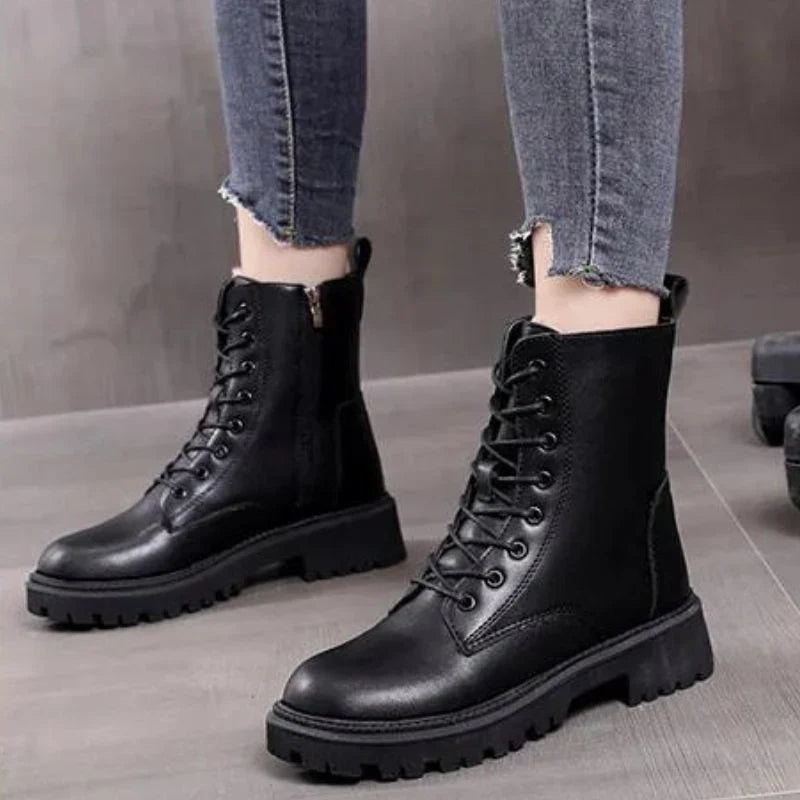 Florian | Schwarze Leder-Winterstiefel