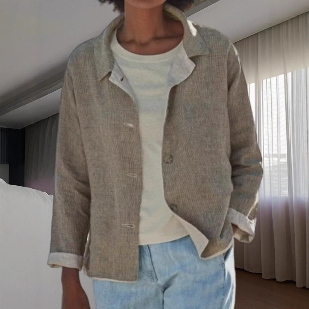 Britta | Damen Übergangsjacke mit Kragen Knopfleiste
