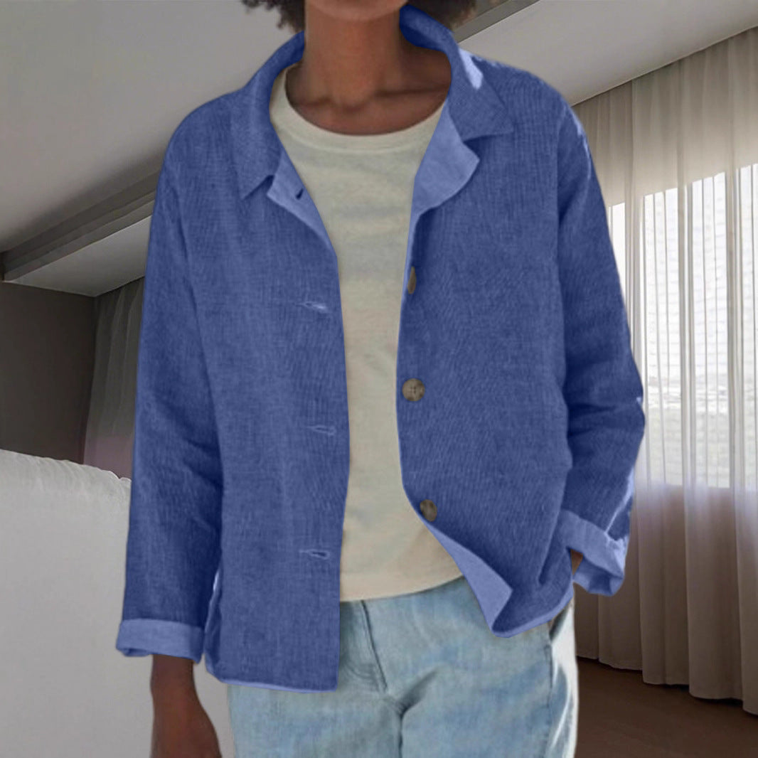 Britta | Damen Übergangsjacke mit Kragen Knopfleiste