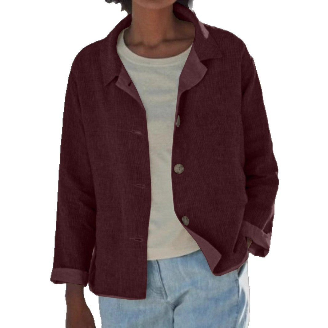 Britta | Damen Übergangsjacke mit Kragen Knopfleiste
