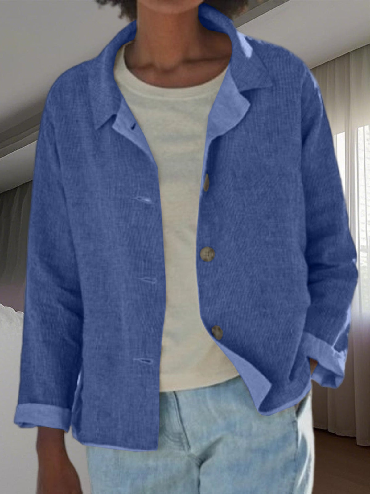Britta | Damen Übergangsjacke mit Kragen Knopfleiste