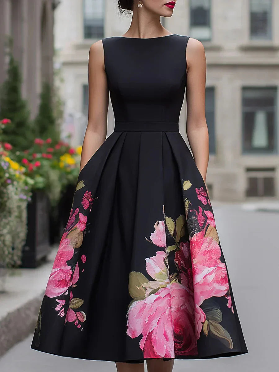 Xavia - Elegantes Midikleid mit floralem Muster