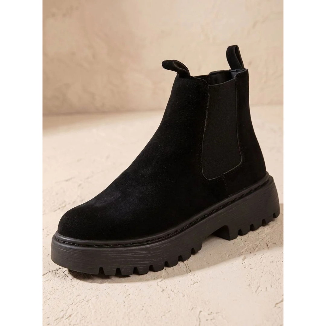 Caren | Damen Orthopädische Stiefeletten mit Plateau und elastischem Einsatz
