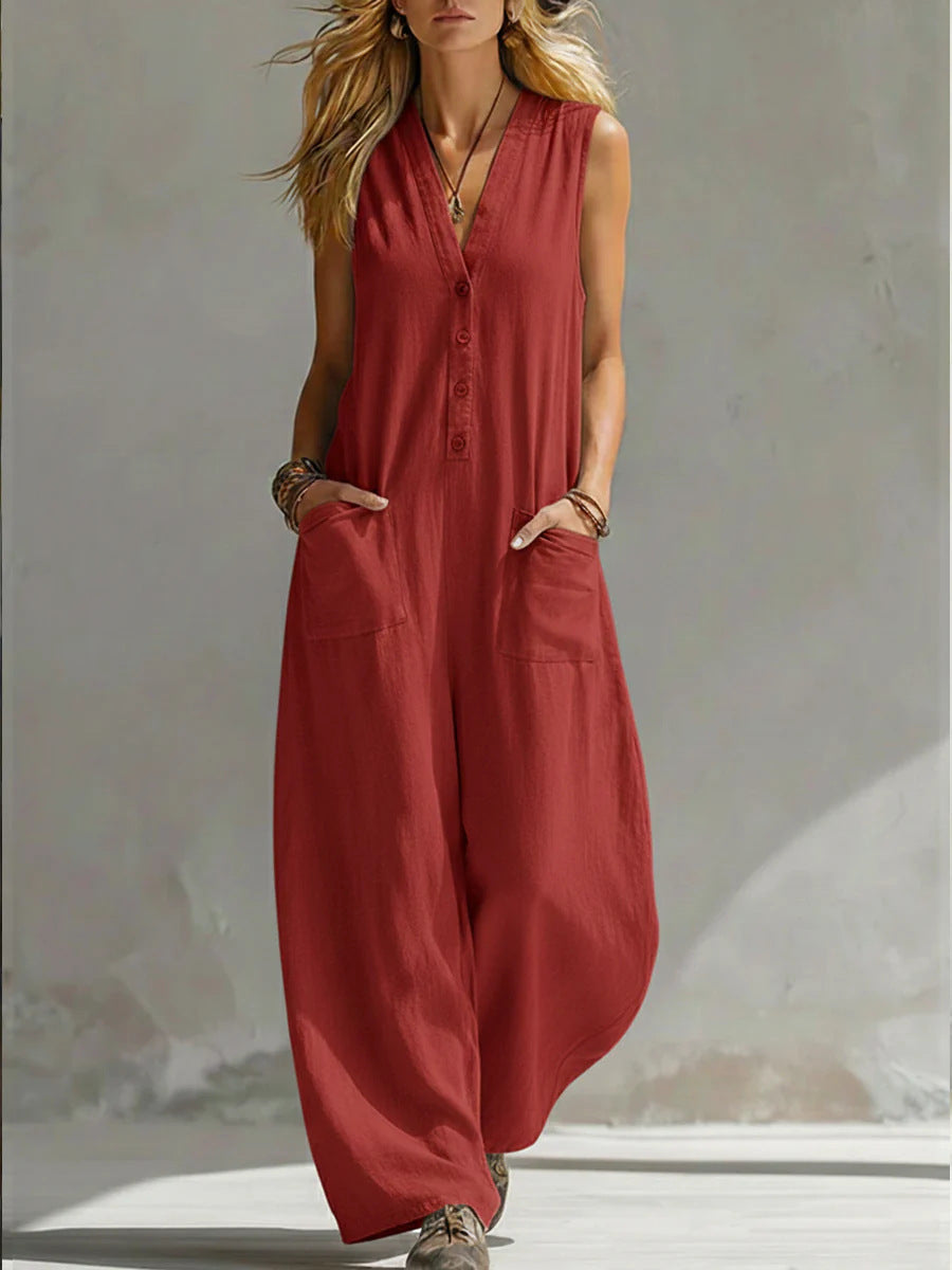 Farella - Jumpsuit mit weitem Bein und lockerer Passform