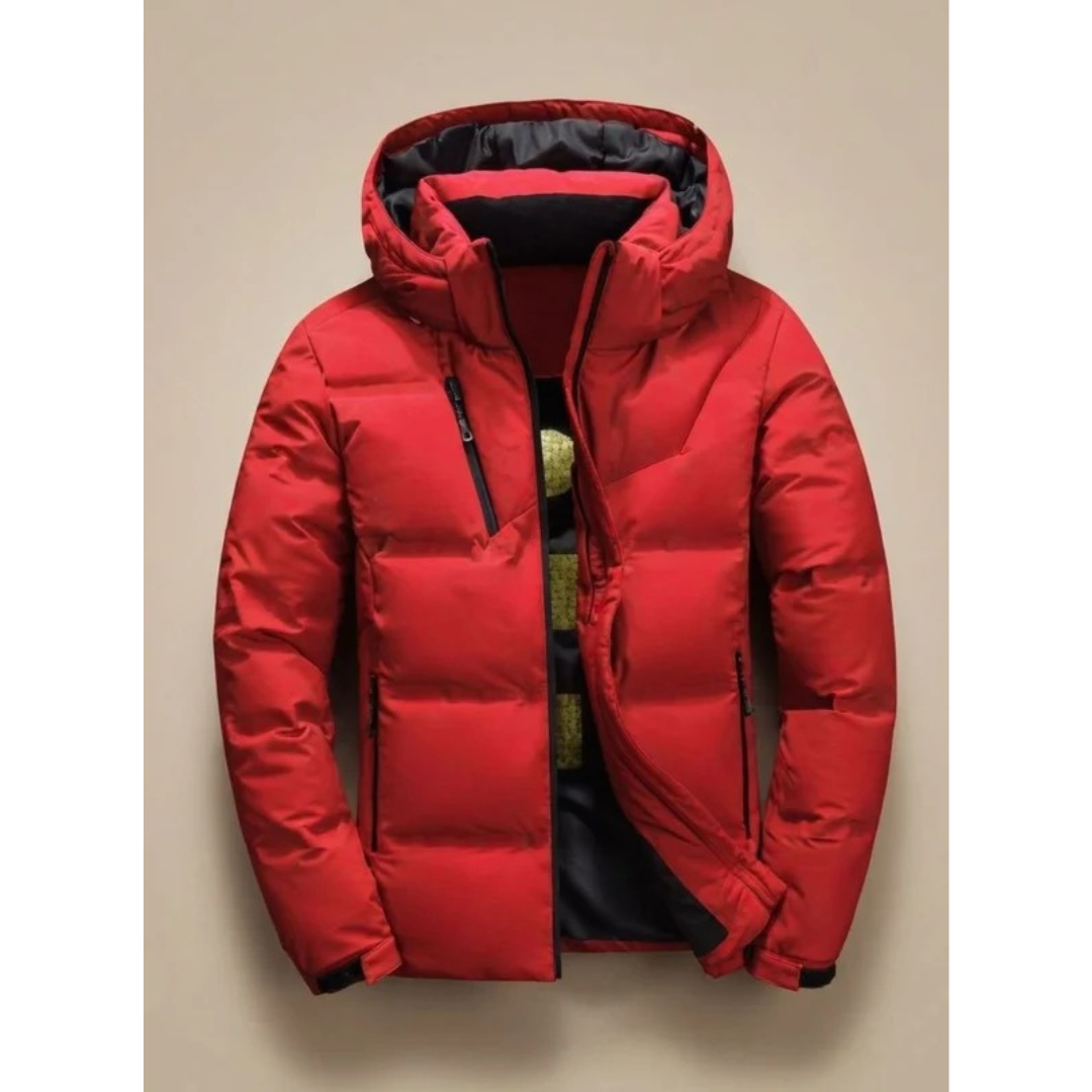 Cihan | Herren Winterjacke mit Kapuze und Taschen mit Reißverschluss