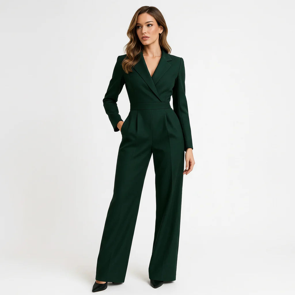Bettina | Damen Eleganter Jumpsuit V-Ausschnitt Weite Beine – Jumpsuit Elegant 2026
