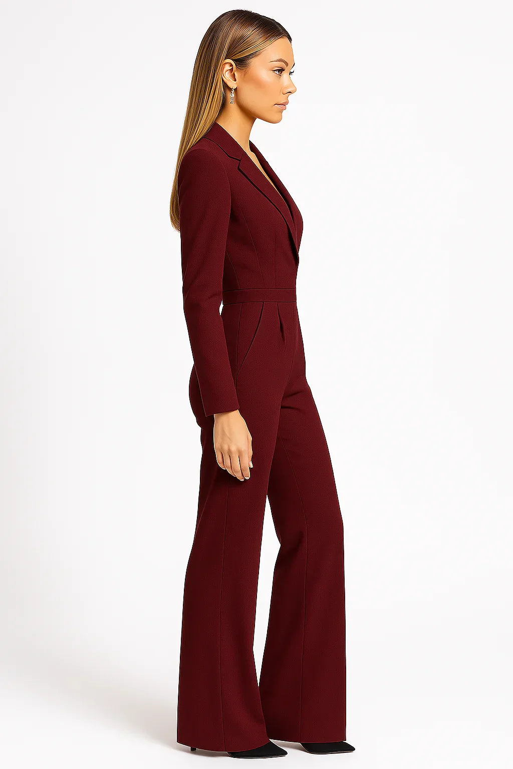 Bettina | Damen Eleganter Jumpsuit V-Ausschnitt Weite Beine – Jumpsuit Elegant 2026